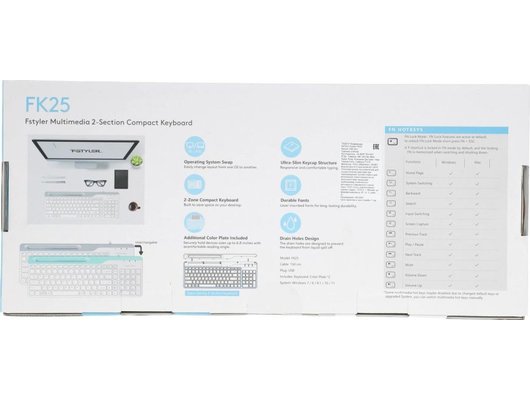 Клавиатура проводная A4Tech Fstyler FK25 белый/серый (FK25 WHITE)